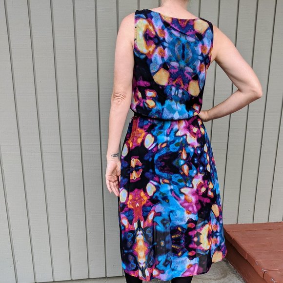 Mossimo Floral Tie-Dye Shirt Dress, Hi-Lo, Sz. XS - Picture 3 of 5